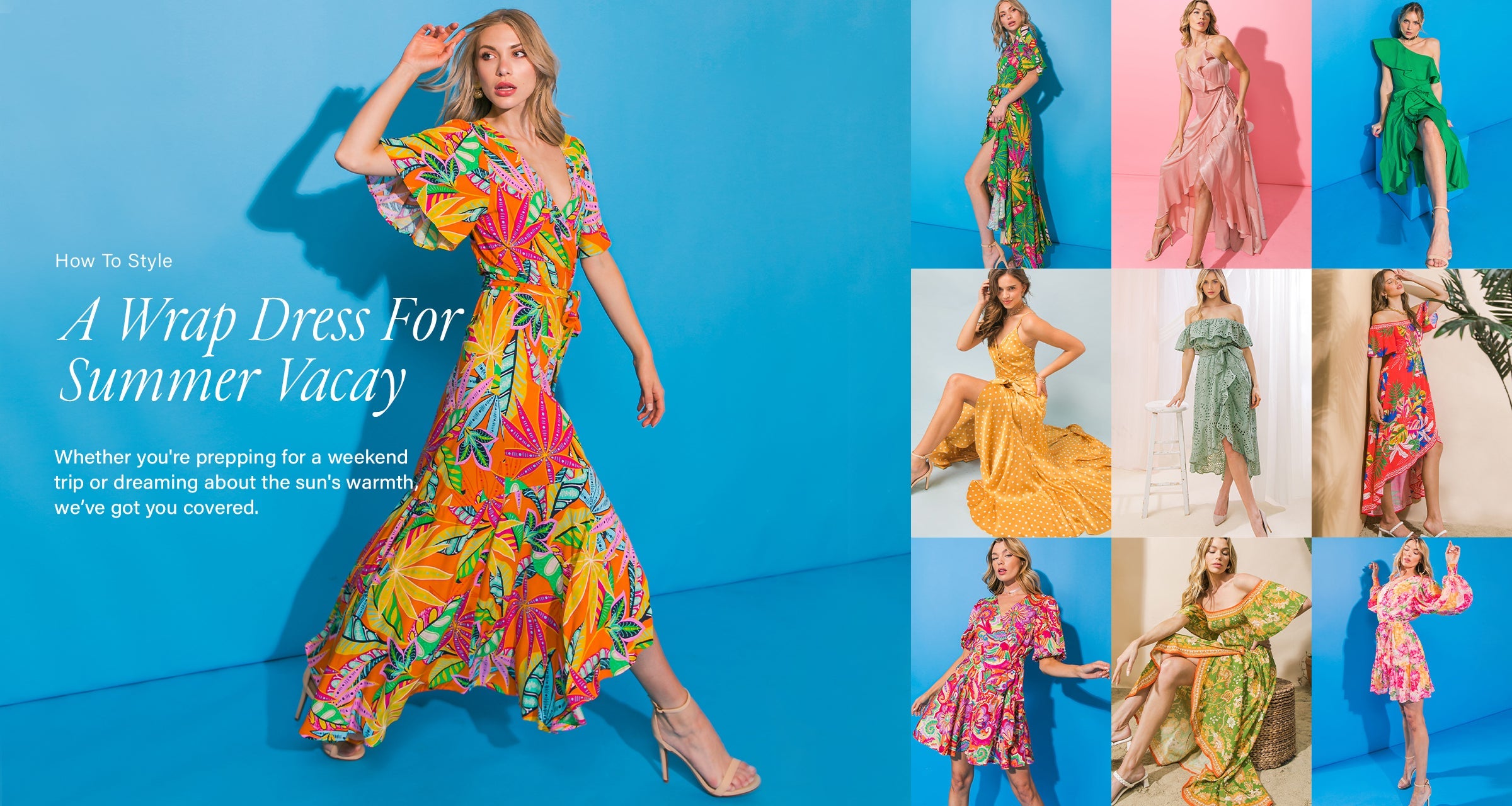 How to style a wrap dress for summer vacay.