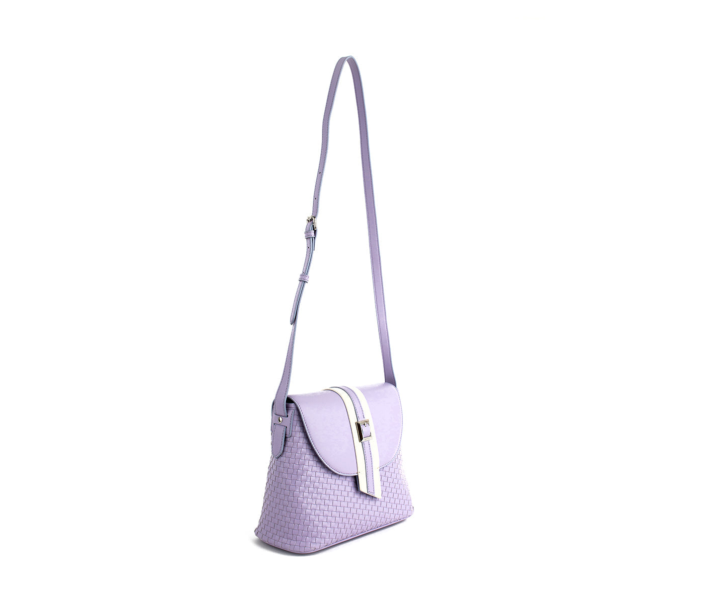 Kate - Lilac Vegan Basket Weave Bag