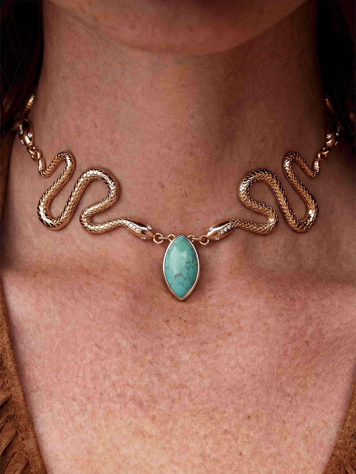 Turquoise Serpentina Snake Choker.