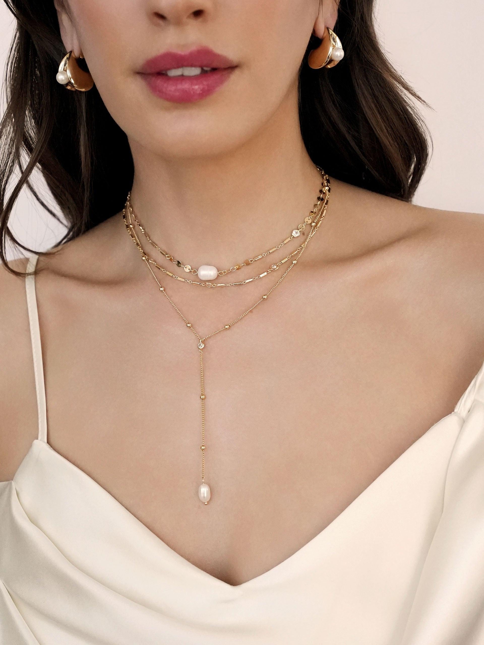 Forever Falling Pearl Lariat - Flying Tomato - Necklaces - Ettika