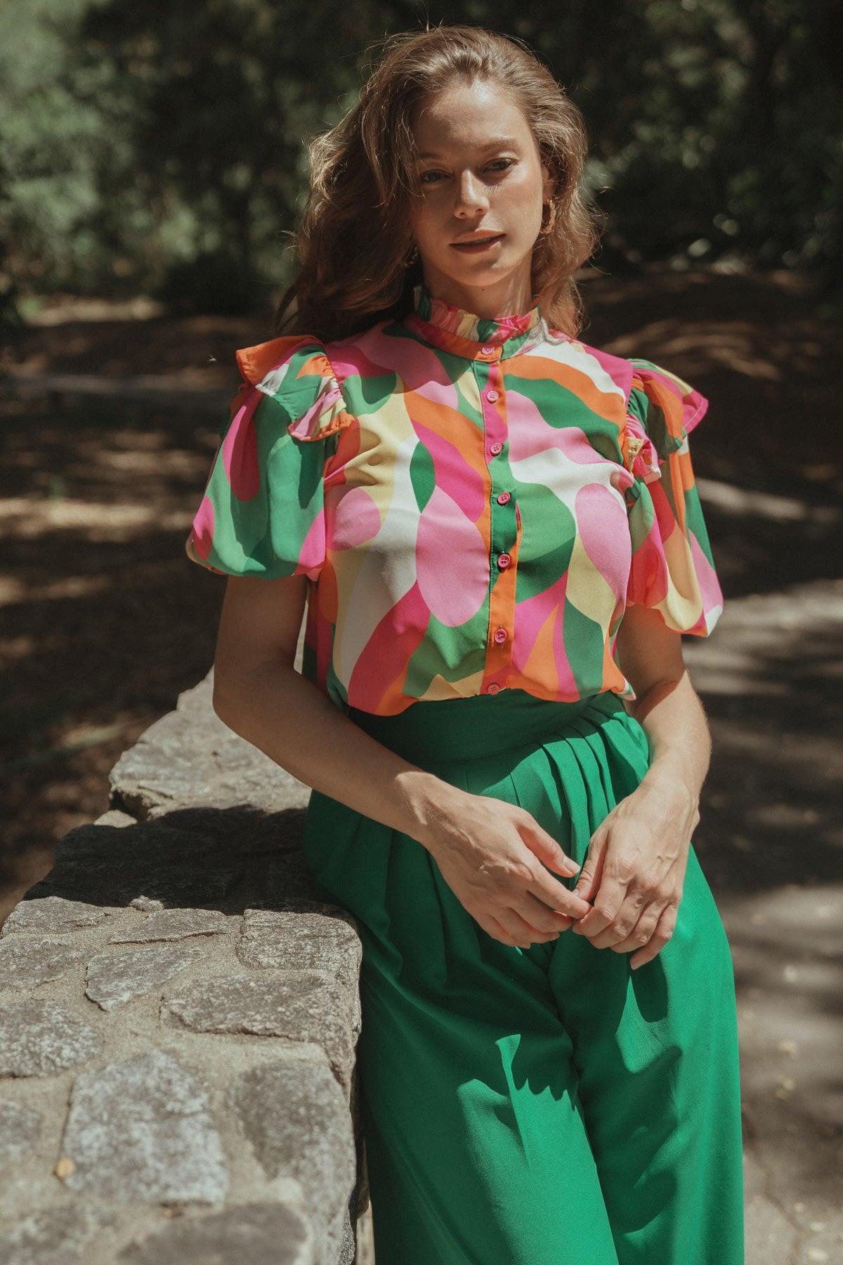 MAKE THEM PROUD WOVEN TOP.