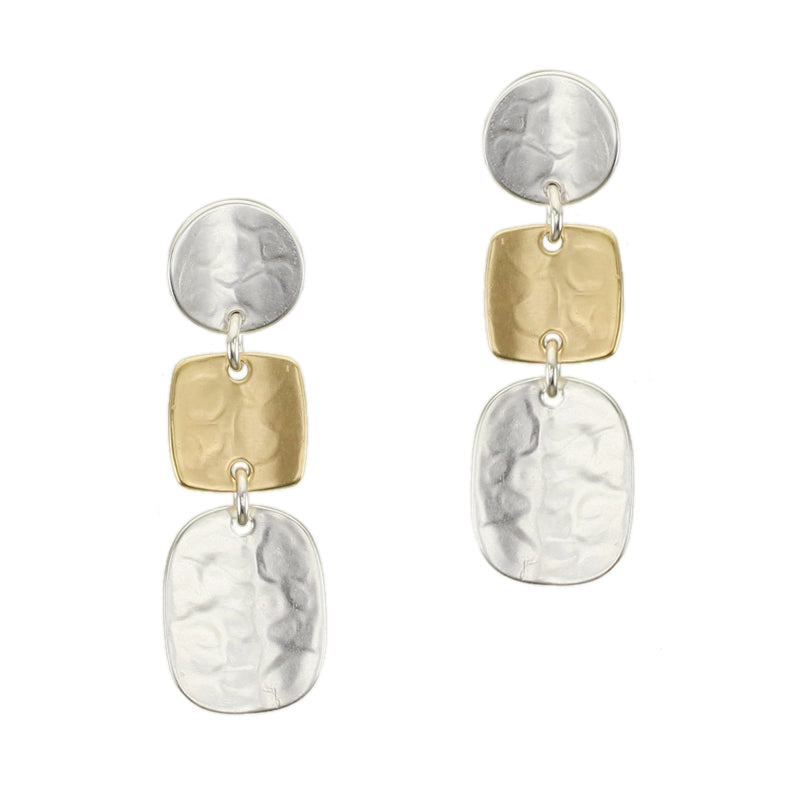 Concave Disc, Square and Oval Post Earring