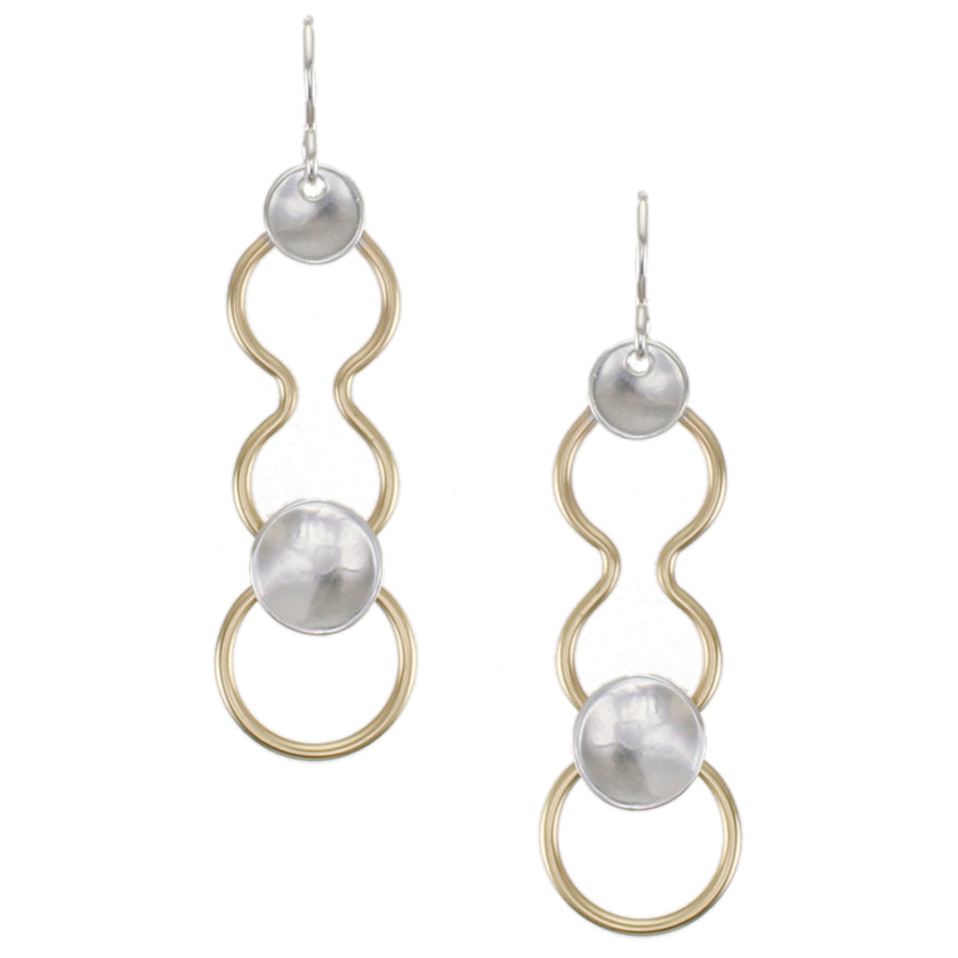 Dished Discs with Wavy Wire Earring