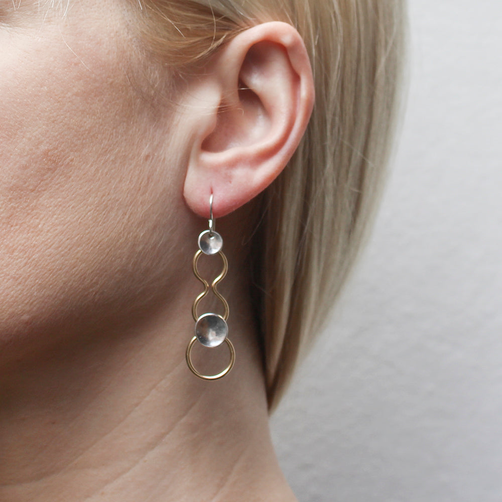 Dished Discs with Wavy Wire Earring