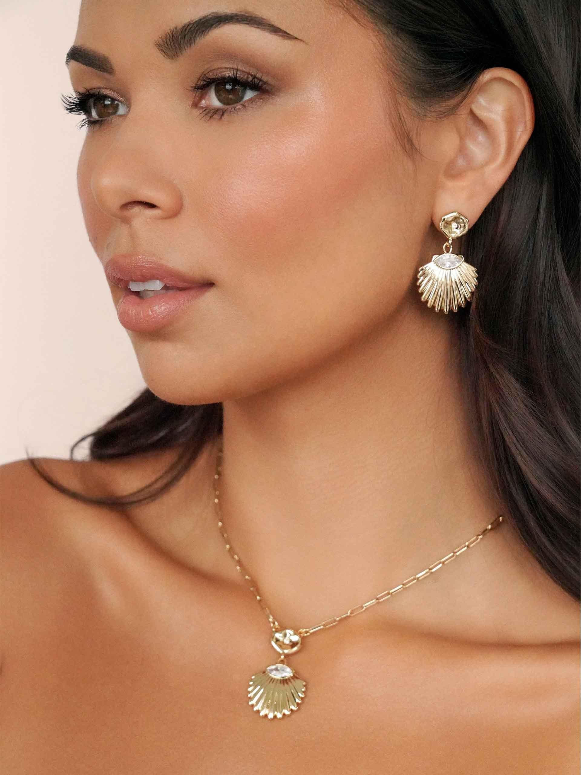 Santorini Shell Drop Earrings.