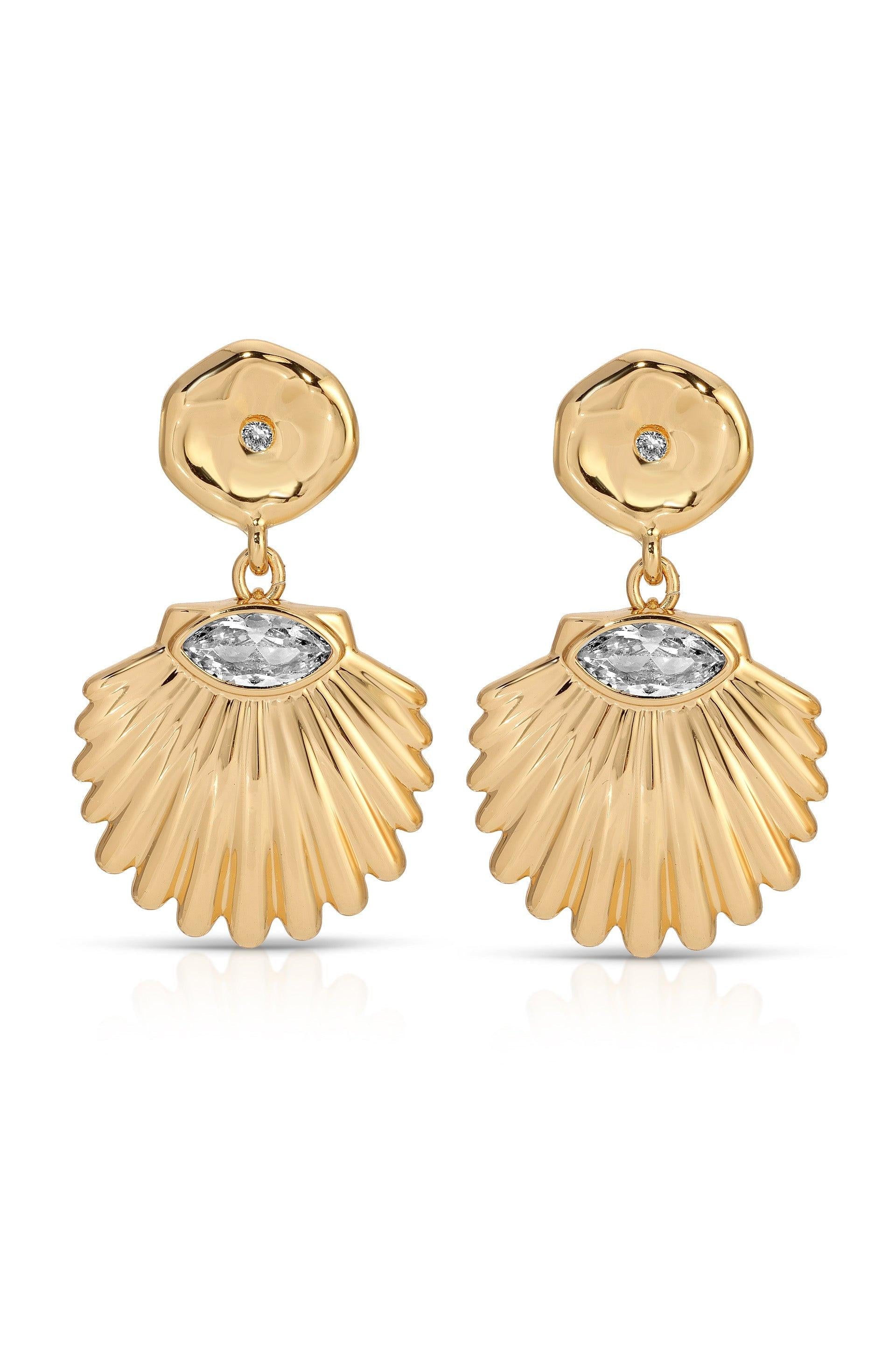 Santorini Shell Drop Earrings.