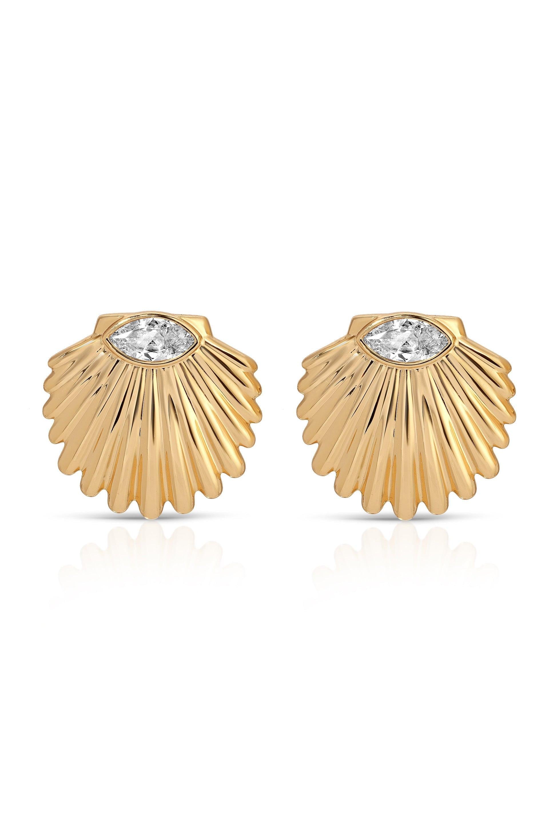 Santorini Shell Studs - Flying Tomato - Earrings - Ettika
