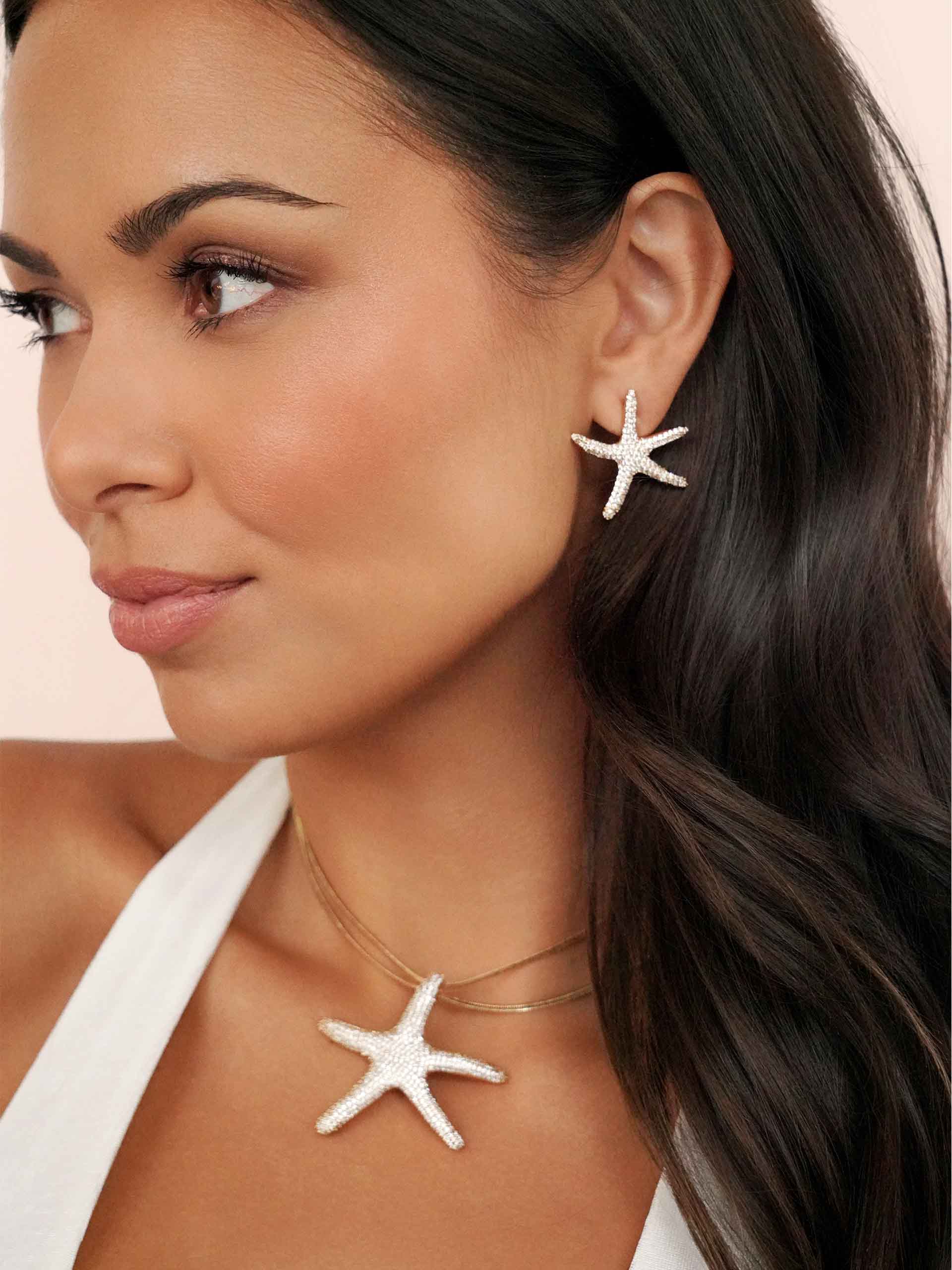 Pavè Starfish Earrings - Flying Tomato - Earrings - Ettika