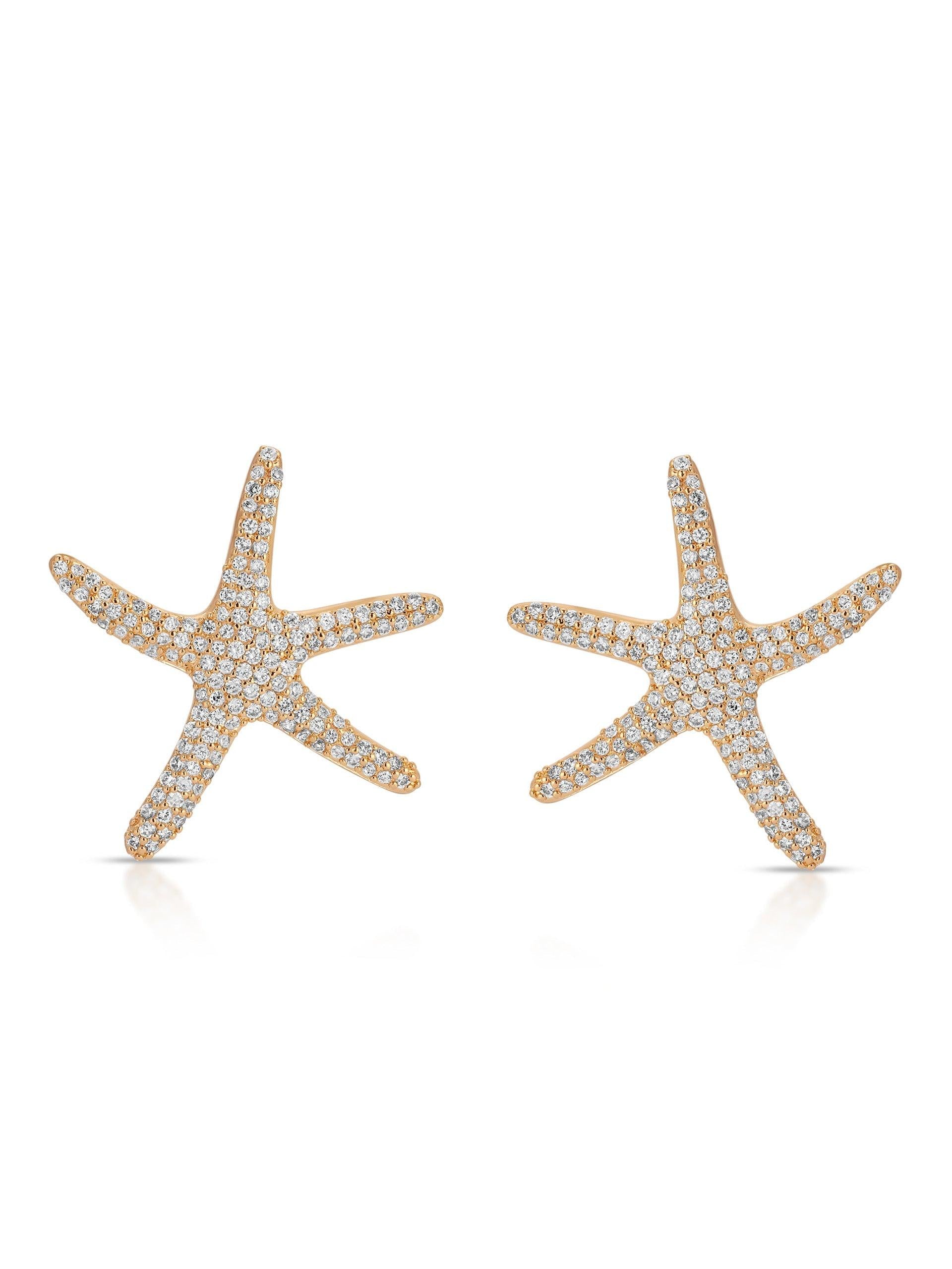 Pavè Starfish Earrings - Flying Tomato - Earrings - Ettika