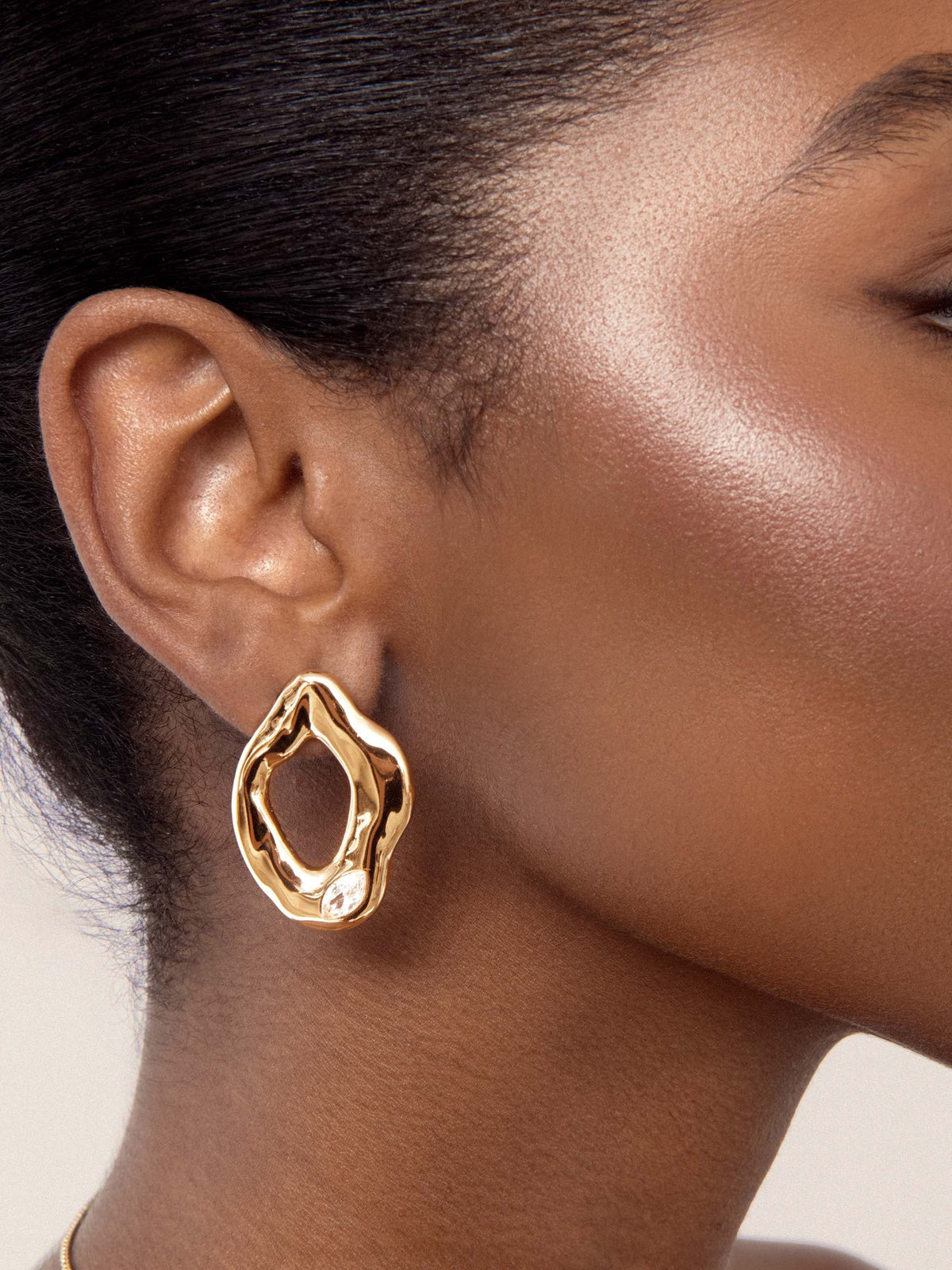 Melting Metal Crystal Earrings.