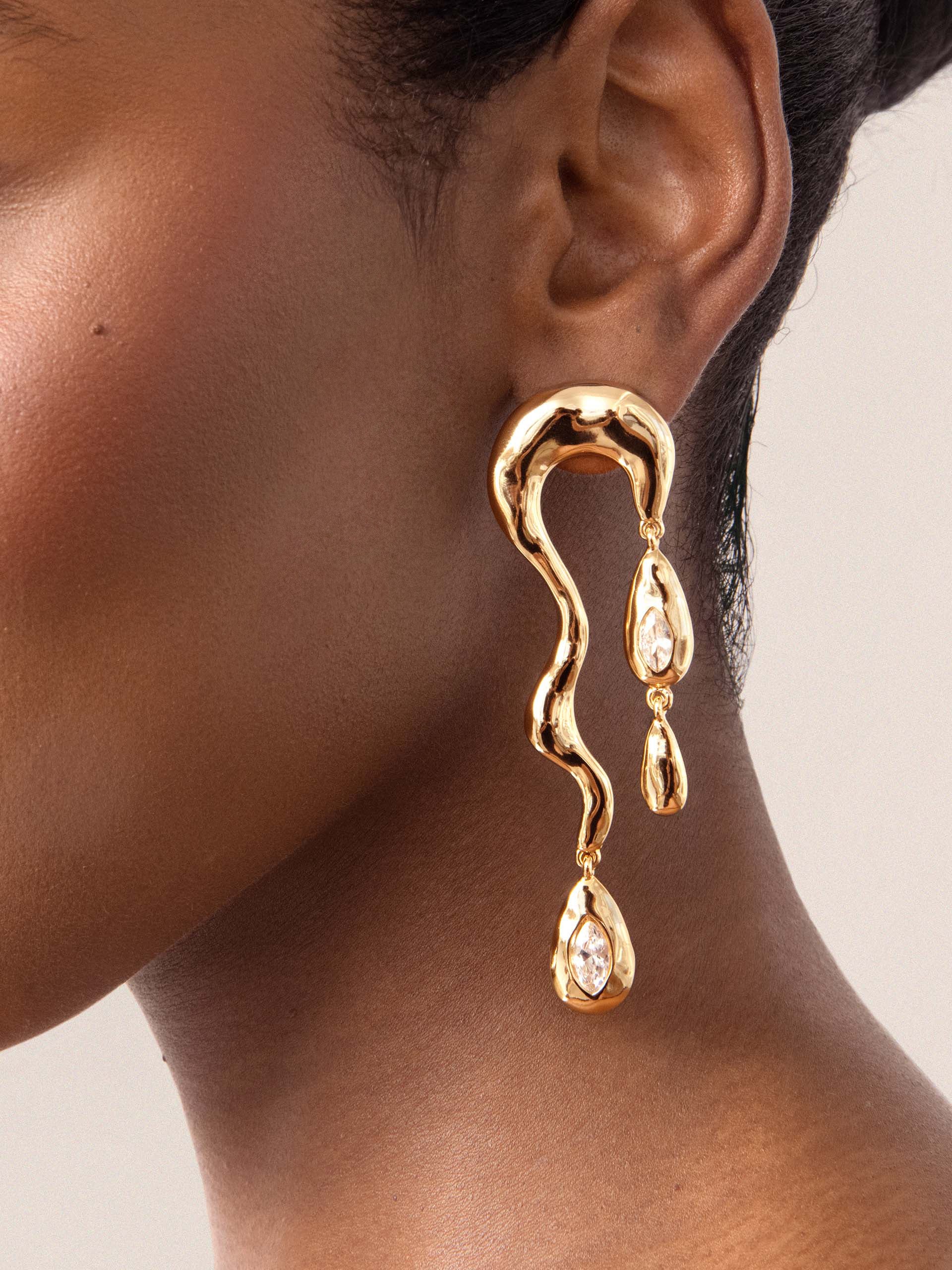 Melting Metal Dangle Earrings.