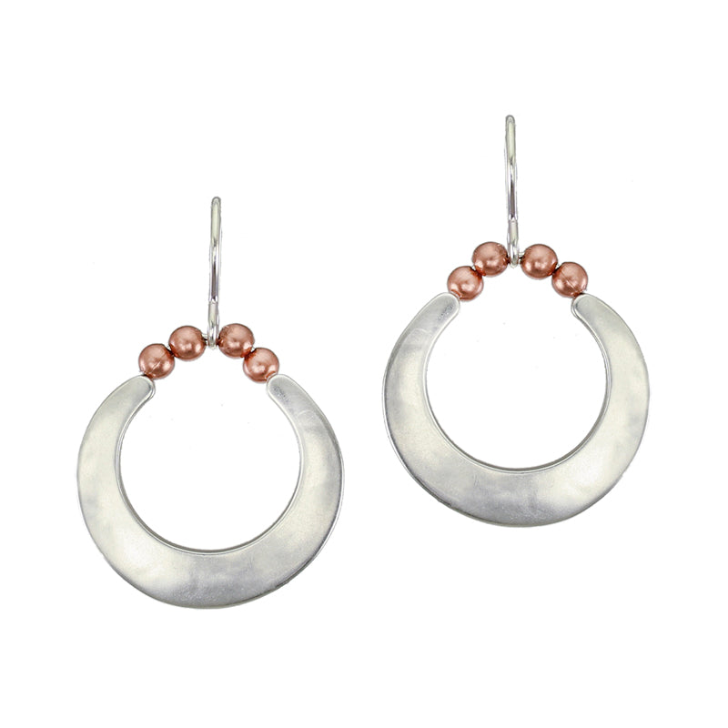 Crescent with Beads Wire Earring