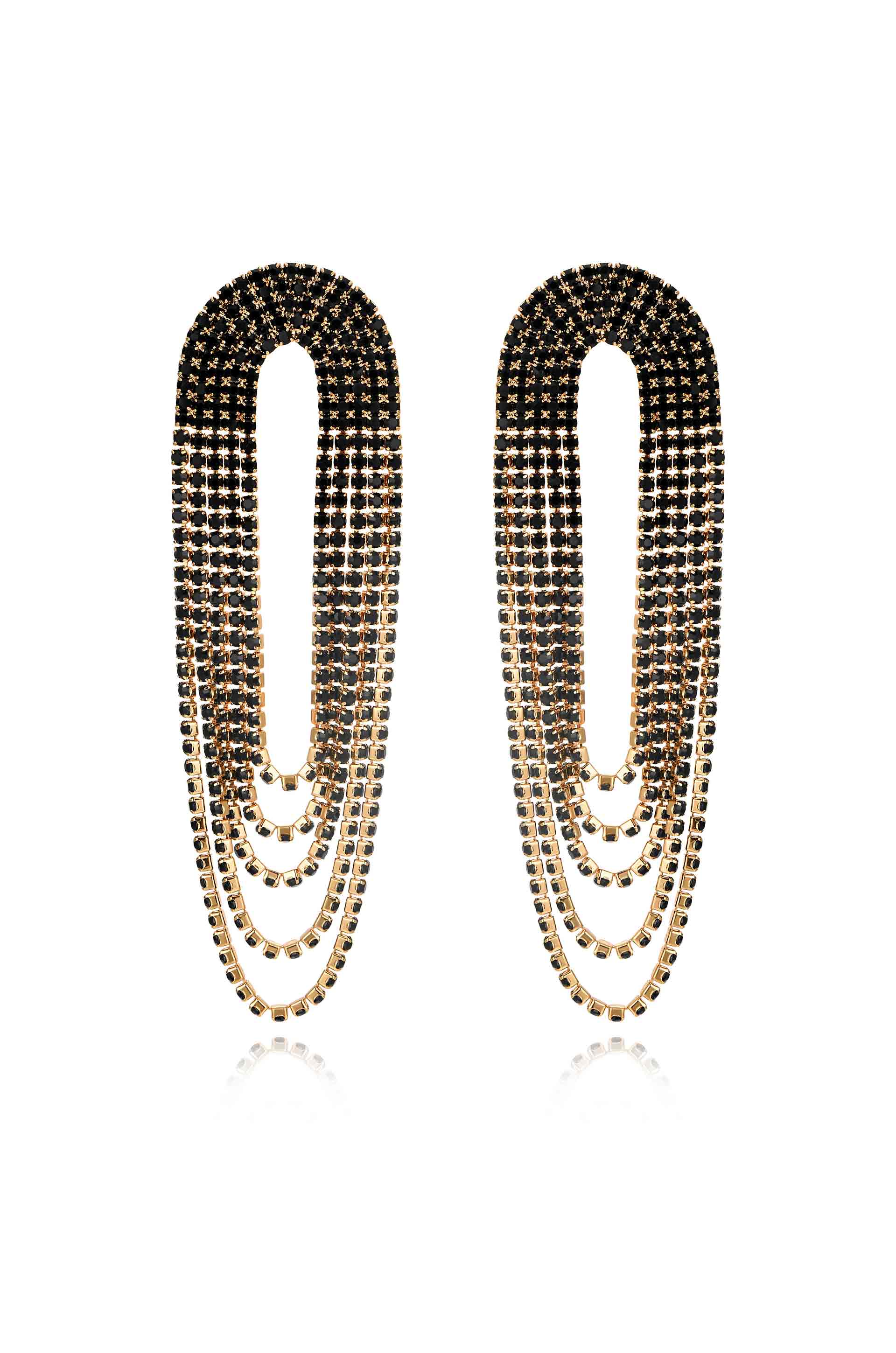 Crystal Drape Fringe Earrings