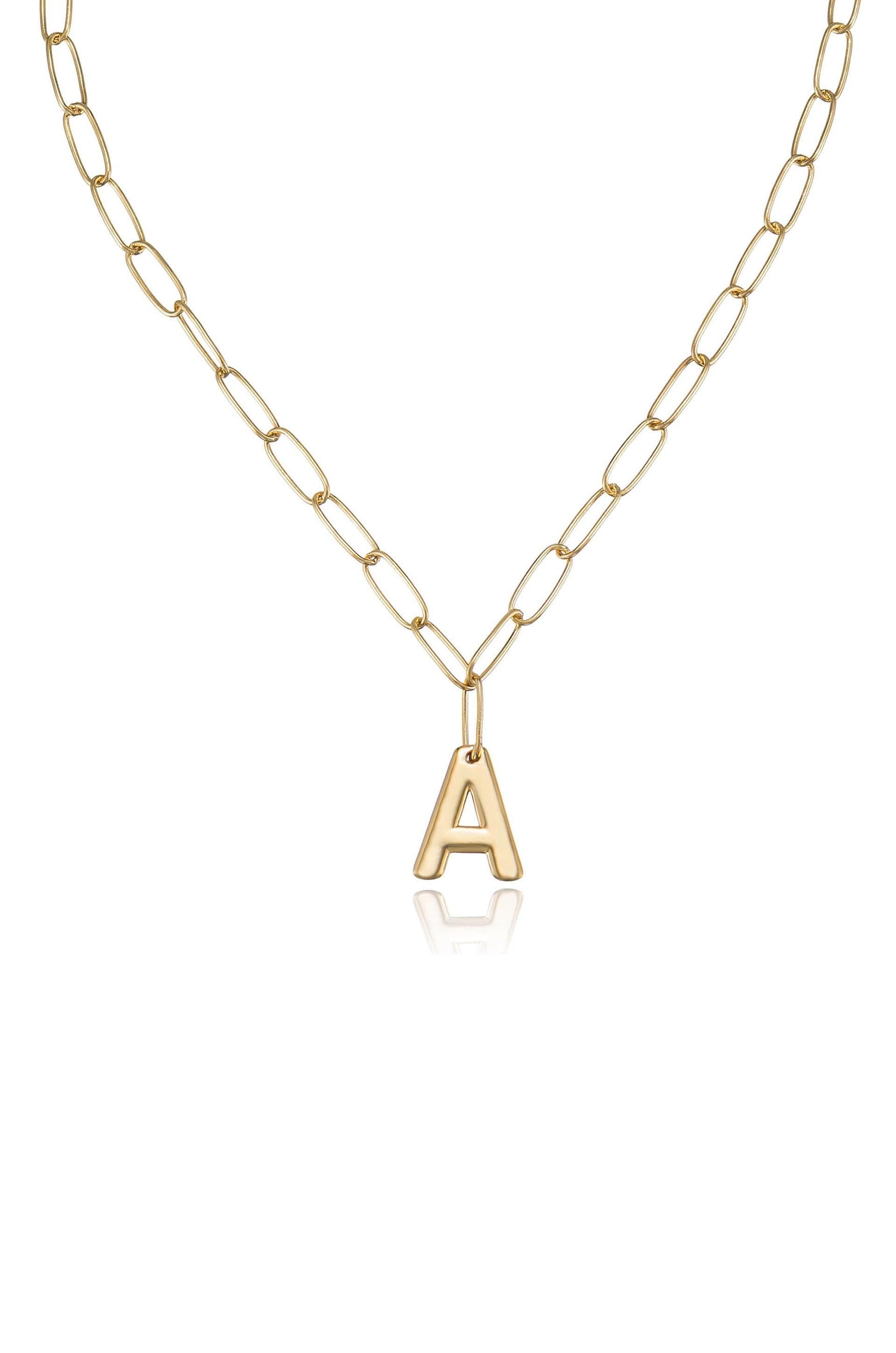 Paperclip Link Initial Necklace - Flying Tomato - Necklaces - Ettika