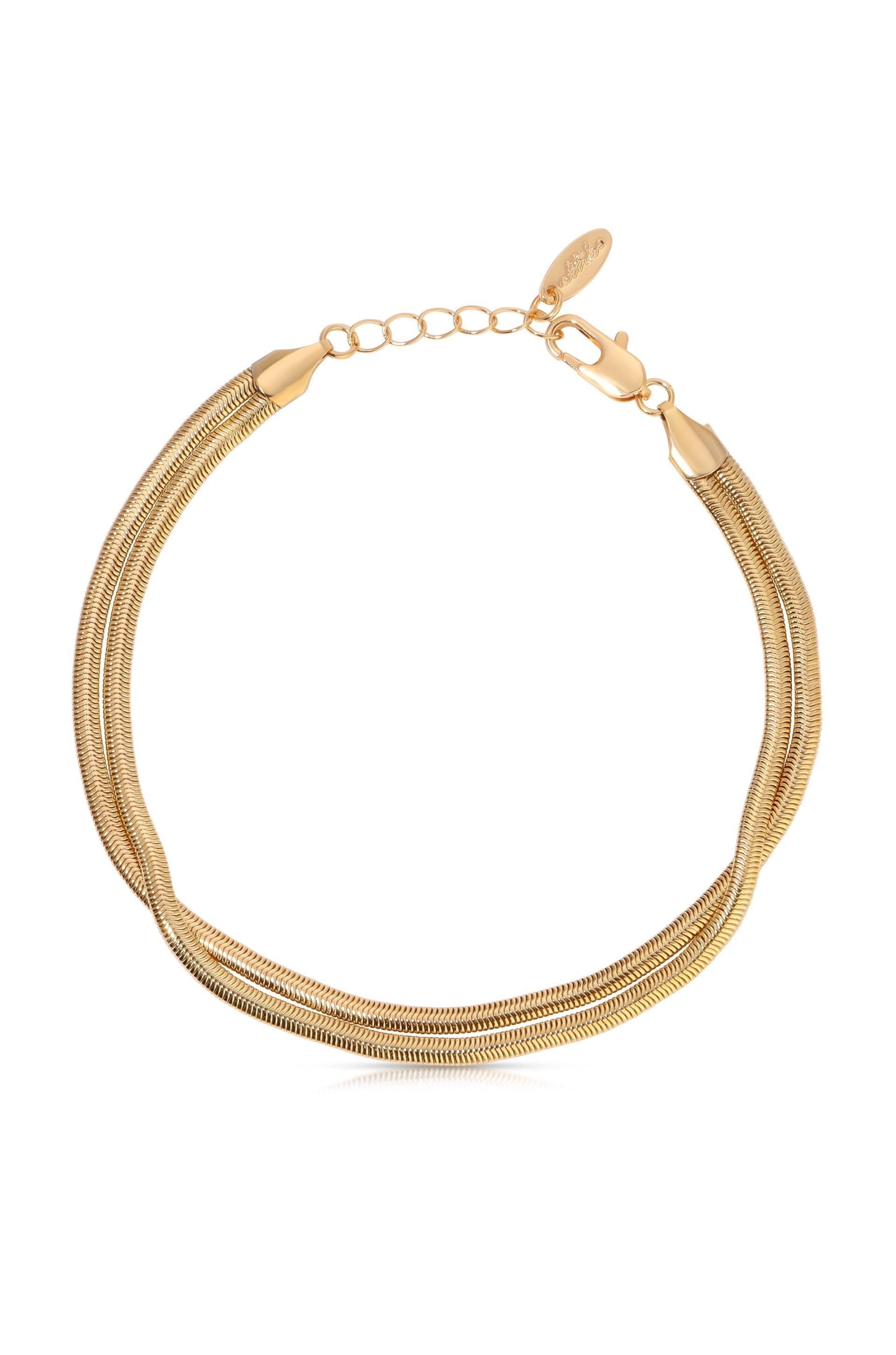 Slinky Snake Double Chain Anklet - Flying Tomato - Anklets - Ettika