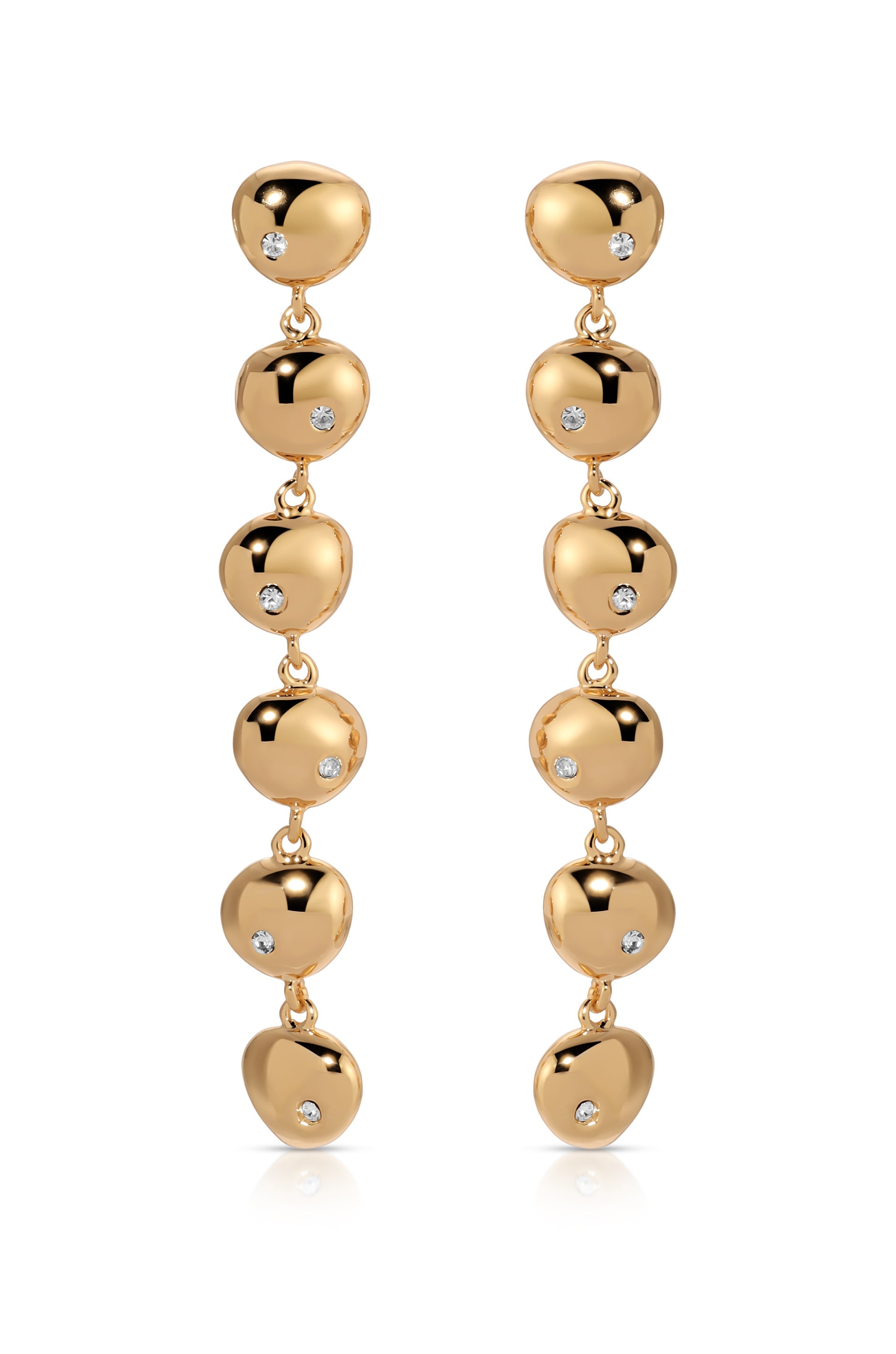 Polished Pebble Linear Dangle Earrings