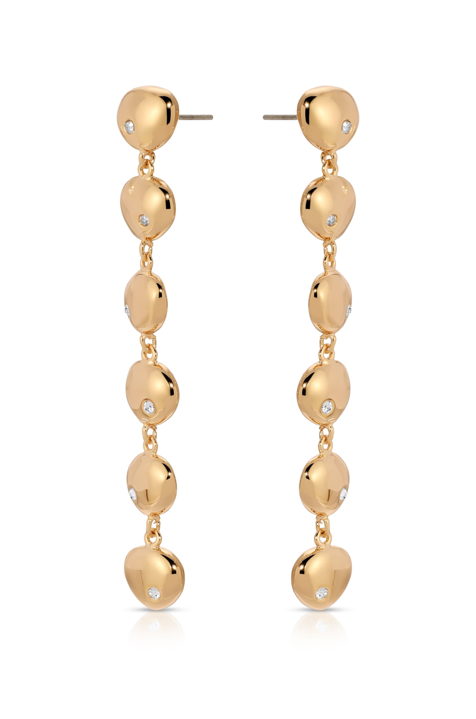 Polished Pebble Linear Dangle Earrings