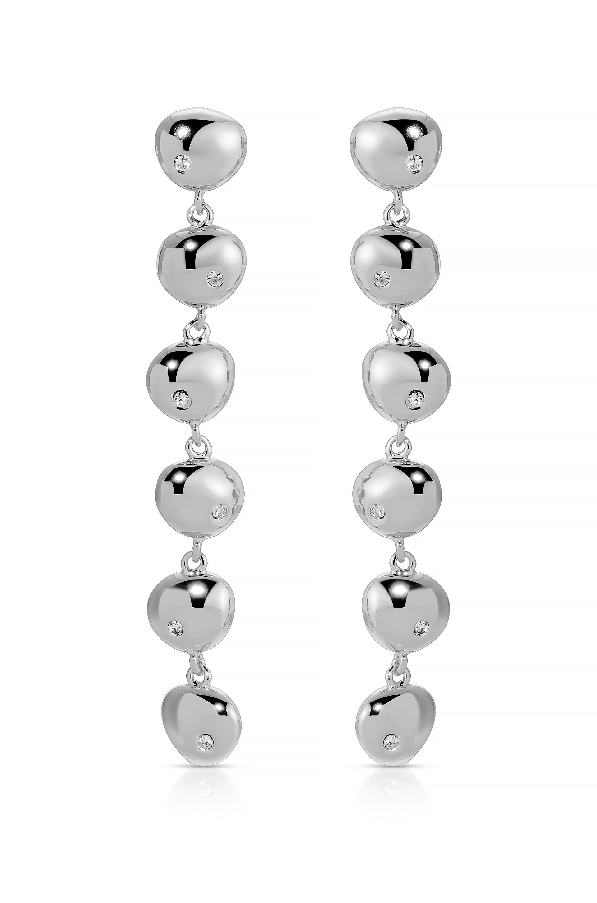 Polished Pebble Linear Dangle Earrings