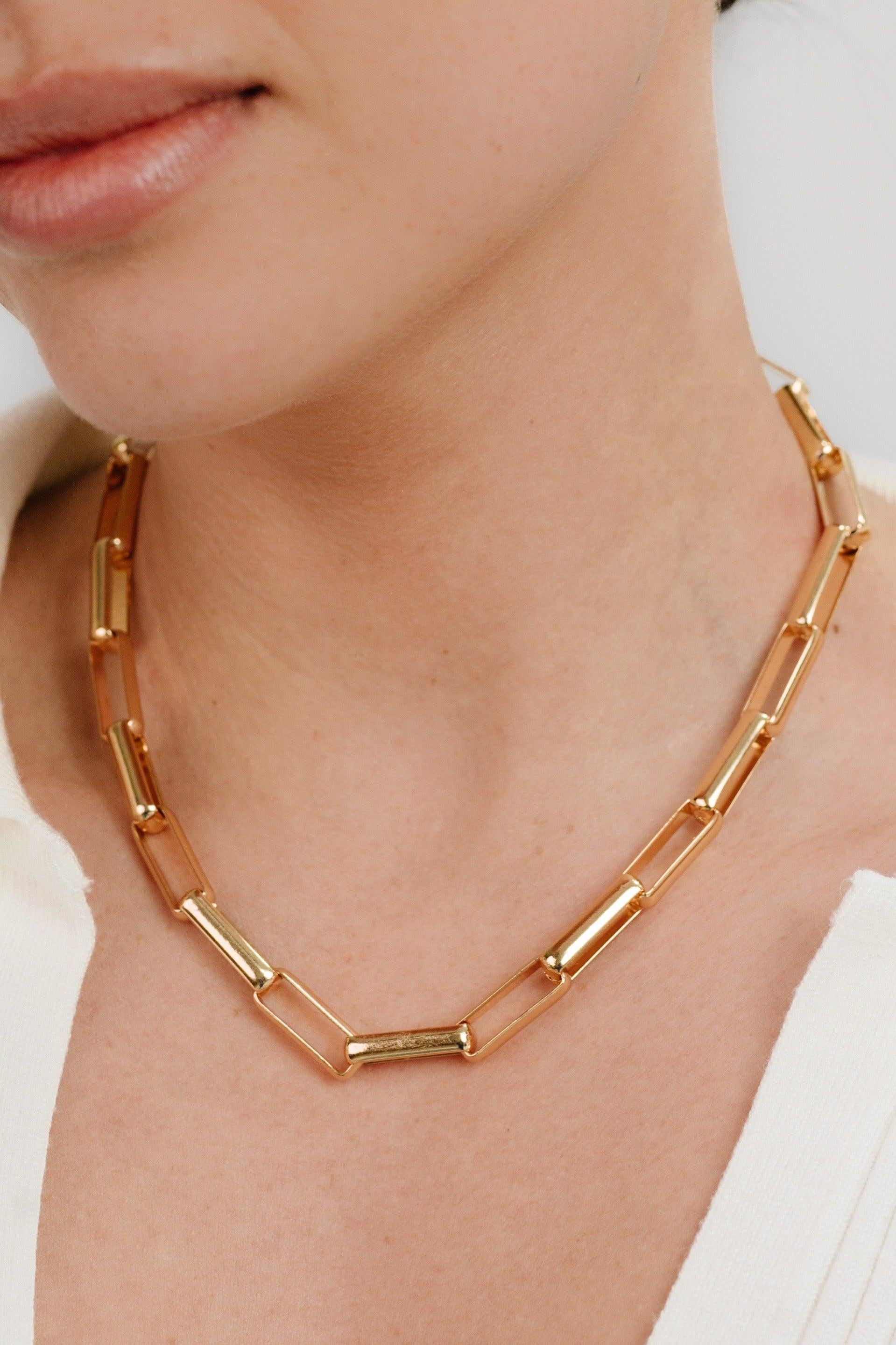 Rectangular Link Necklace - Flying Tomato - Necklaces - Ettika
