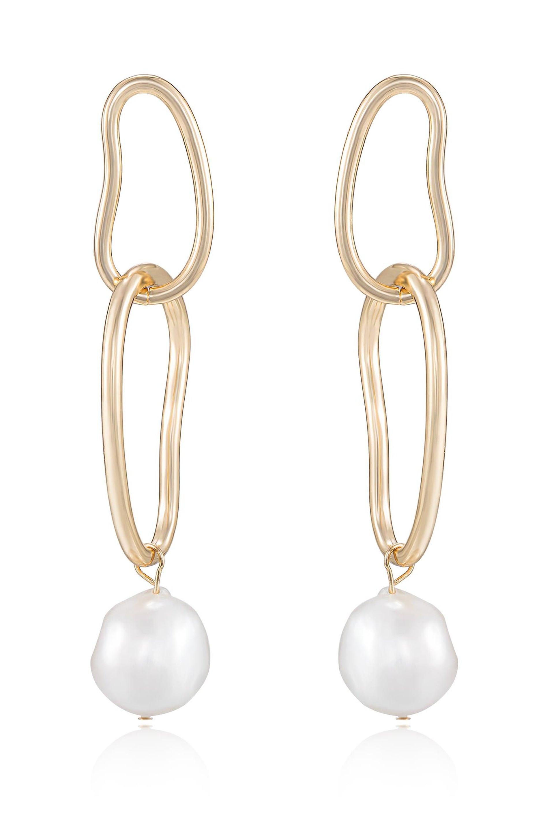 Mara Dangle Pearl Earrings - Flying Tomato - Earrings - Ettika