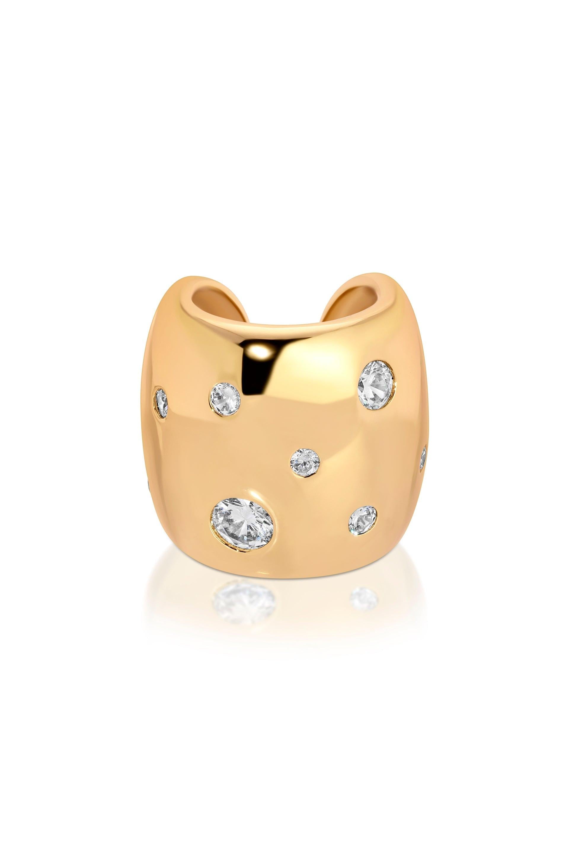 Scattered Crystal Chunky Ear Cuff - Flying Tomato - Ear Cuffs - Ettika