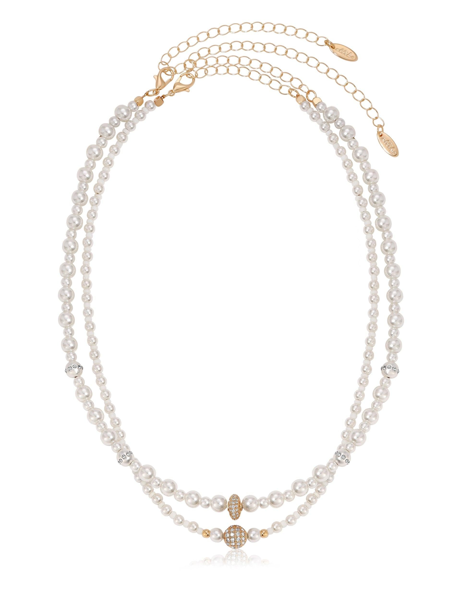 Double Pearl Chain Necklace Set - Flying Tomato - Necklaces - Ettika