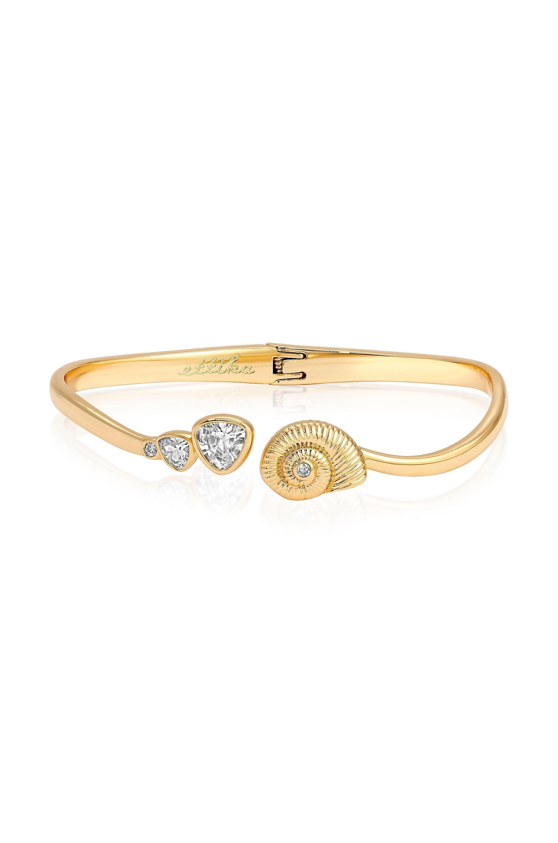 Golden Nautilus Shell Cuff Bracelet - Flying Tomato - Cuffs and Bangles - Ettika
