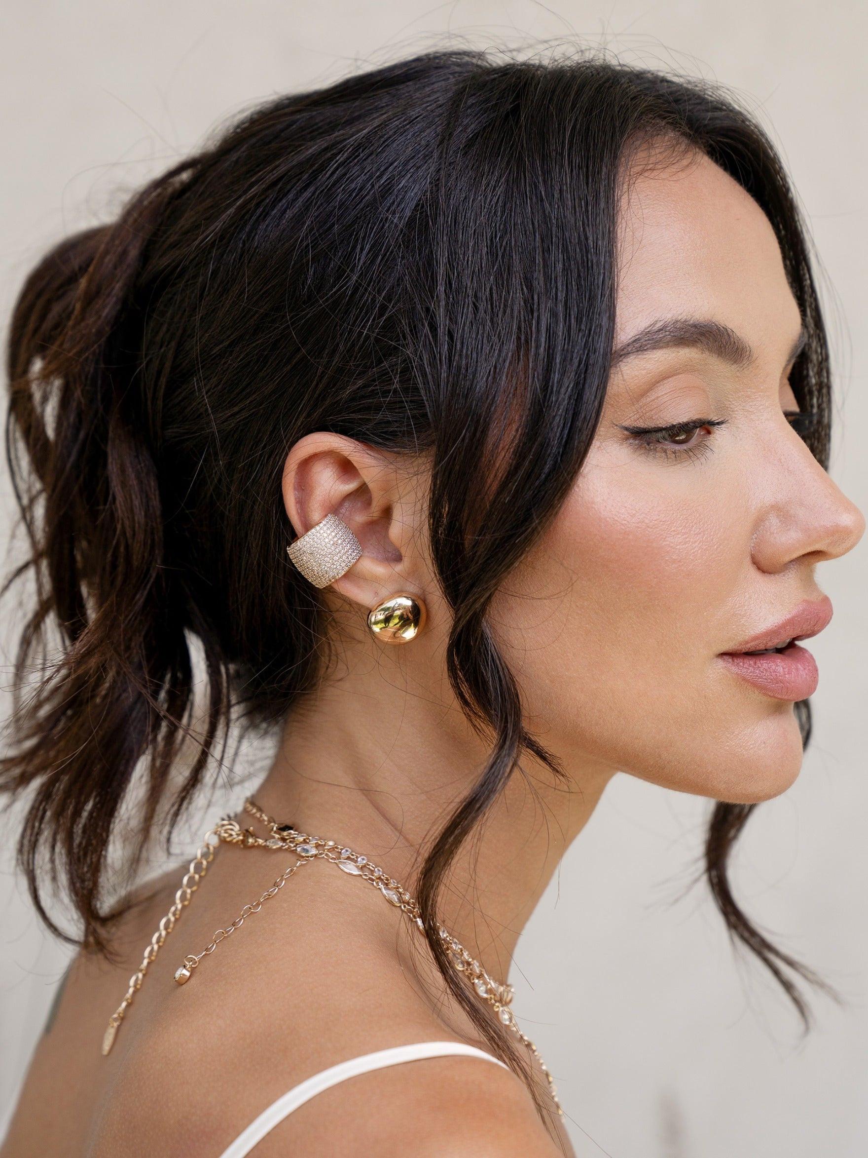Crystal Statement Chunky Ear Cuff - Flying Tomato - Ear Cuffs - Ettika