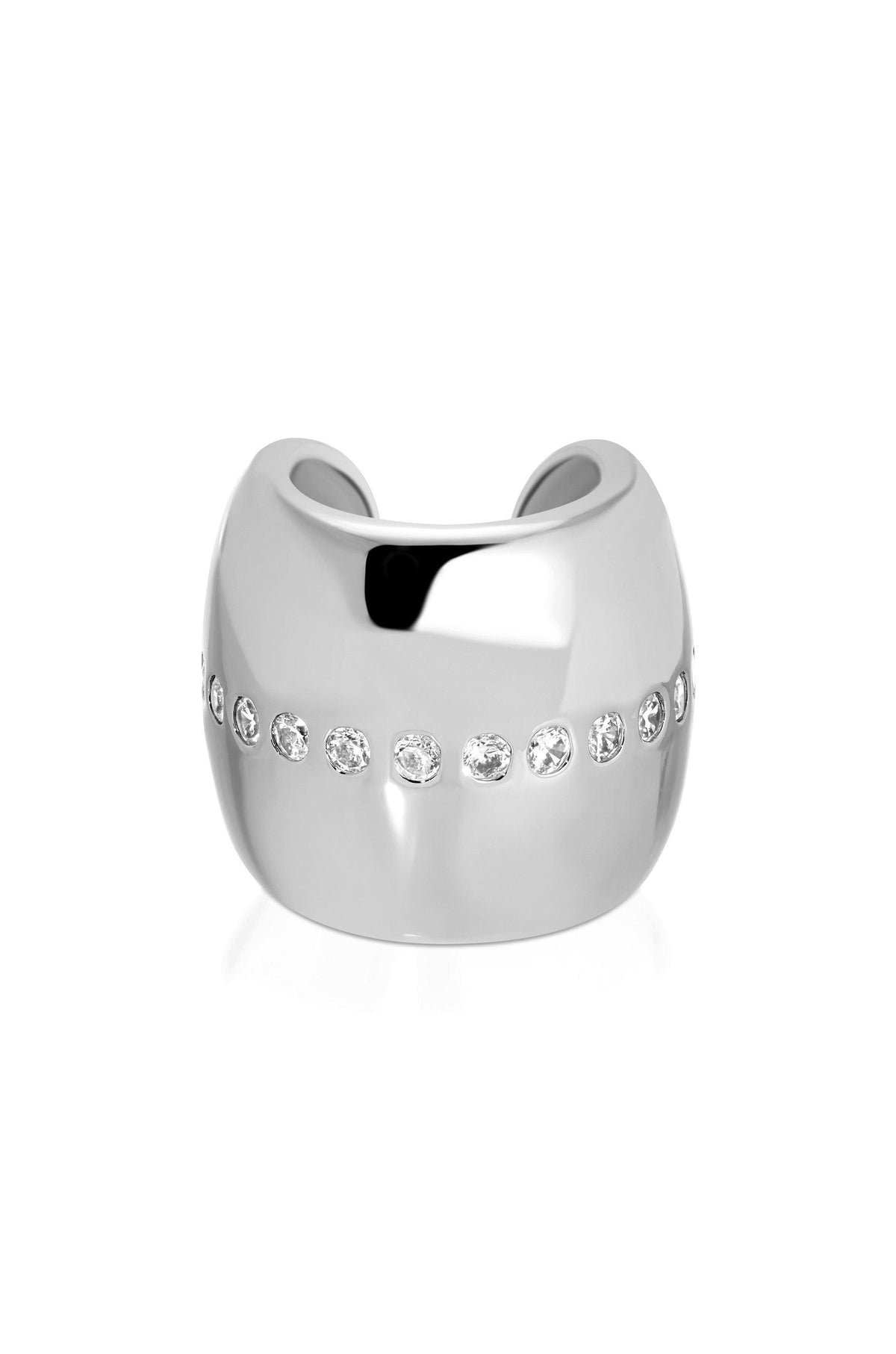 Center Crystal Line Chunky Ear Cuff - Flying Tomato - Ear Cuffs - Ettika