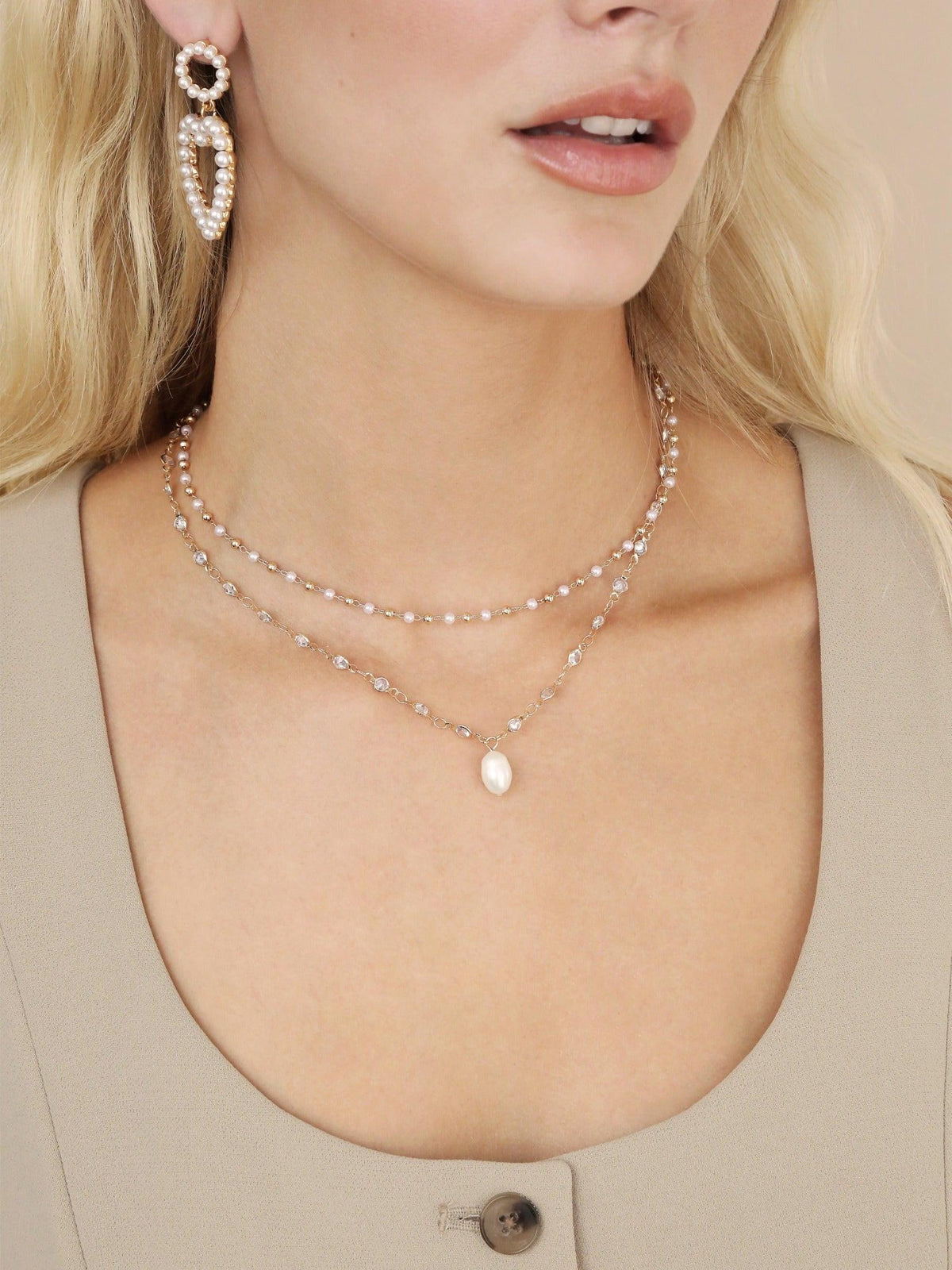 Crystal Spark and Ball Chain Necklace Set - Flying Tomato - Necklaces - Ettika