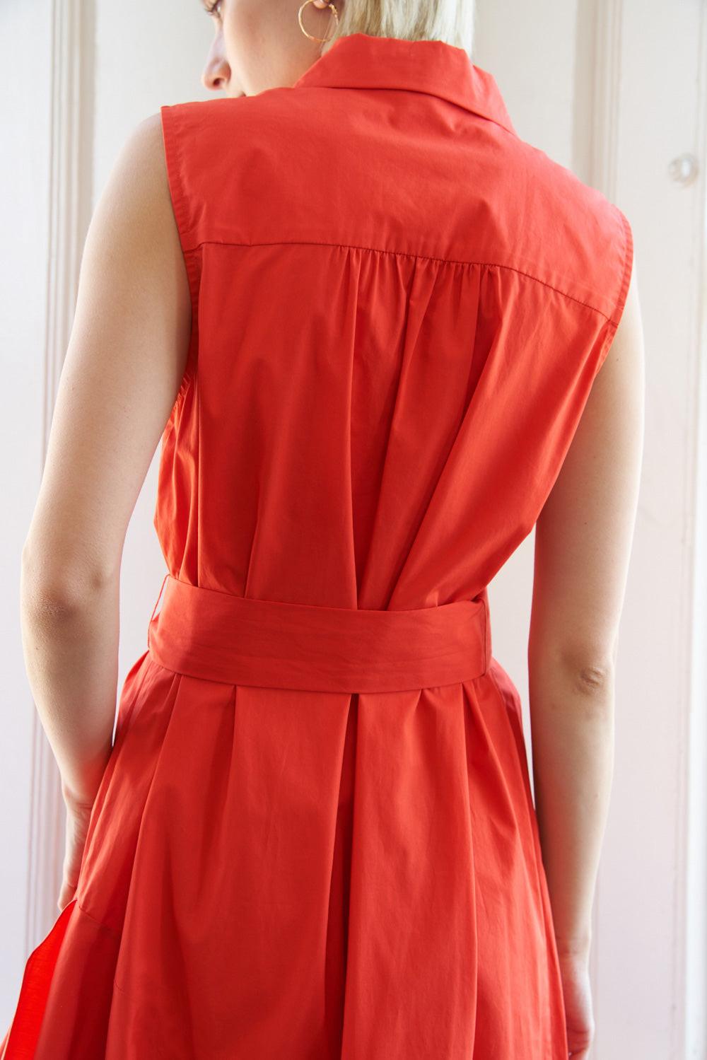 LOOKING MY WAY WOVEN MIDI DRESS.