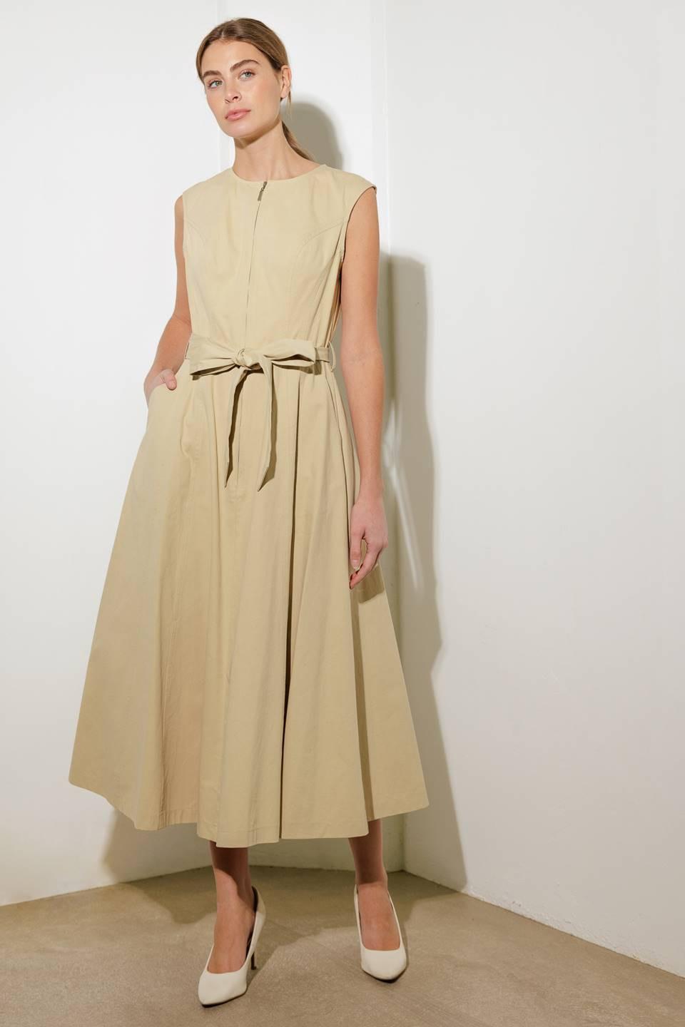 DELICATE DREAMS WOVEN MIDI DRESS.