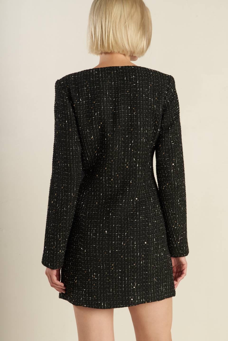 HEART UNBOUND TWEED MINI DRESS l FREEMARKET Black / M