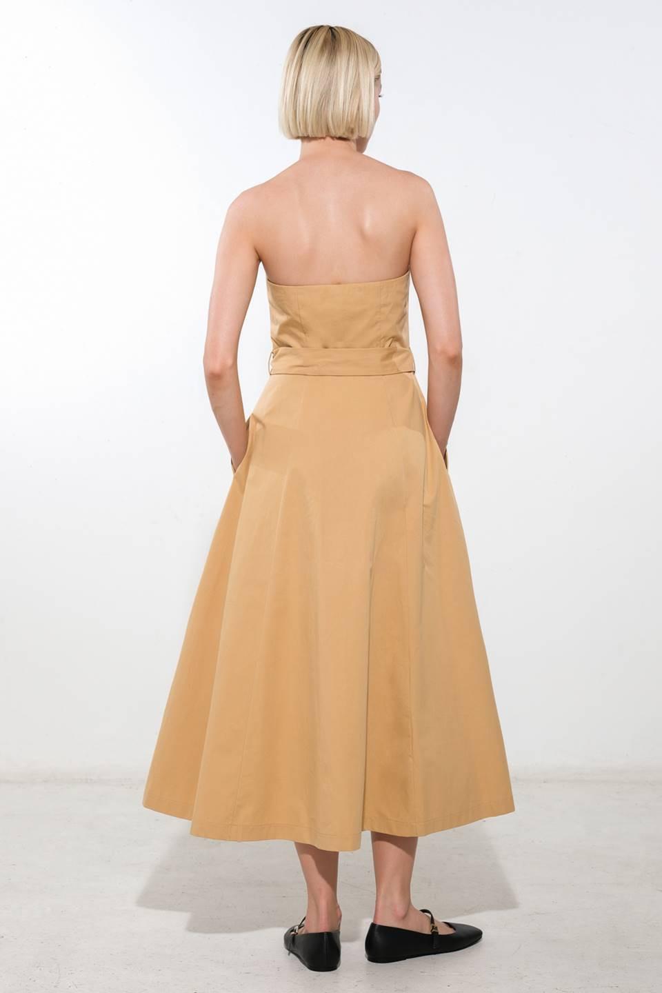 FOLLOW YOU EVERYWHERE WOVEN MIDI DRESS.