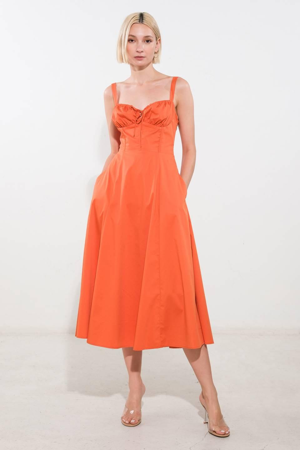 OCEANIC OPULENCE WOVEN MIDI DRESS.