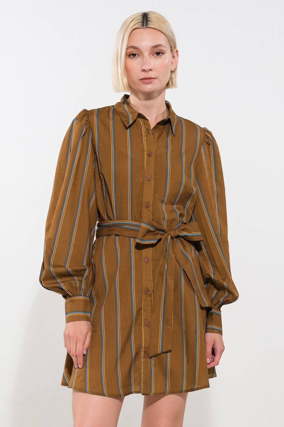 GIVE IT A GO WOVEN MINI DRESS.