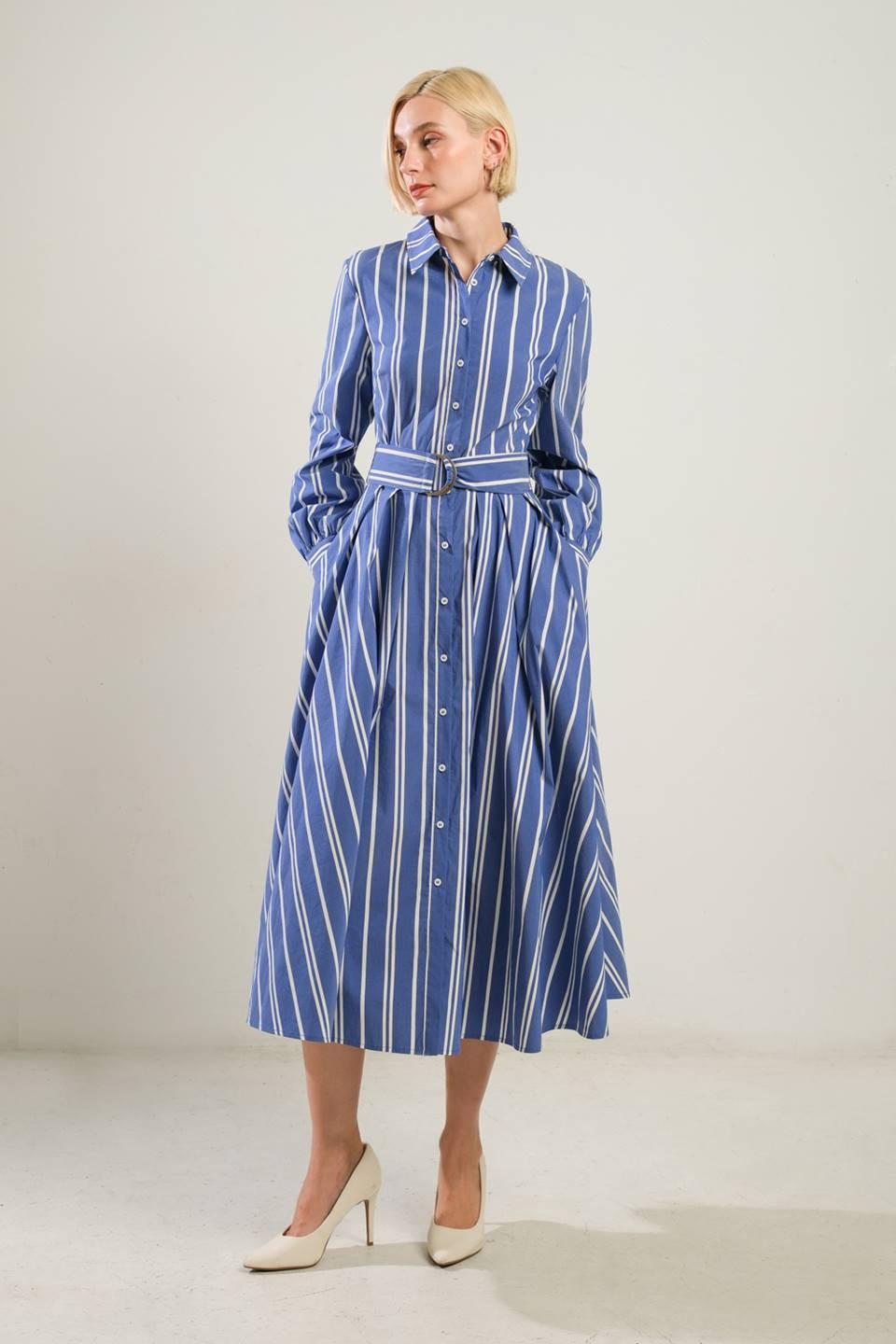 PETAL POWER MIDI SHIRT DRESS.