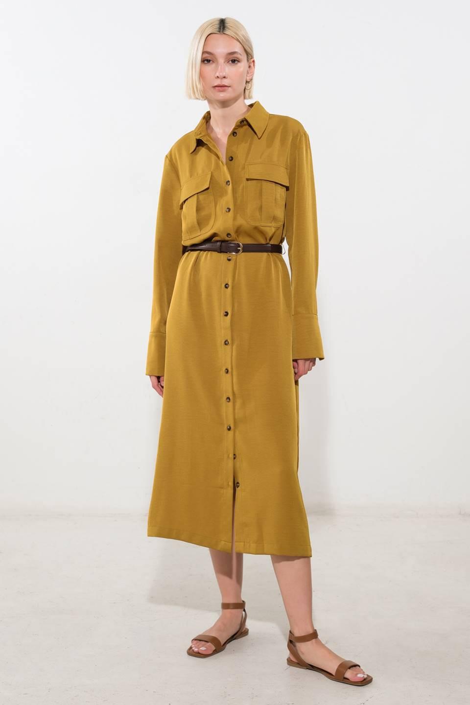 STATE OF BLISS WOVEN MIDI DRESS.