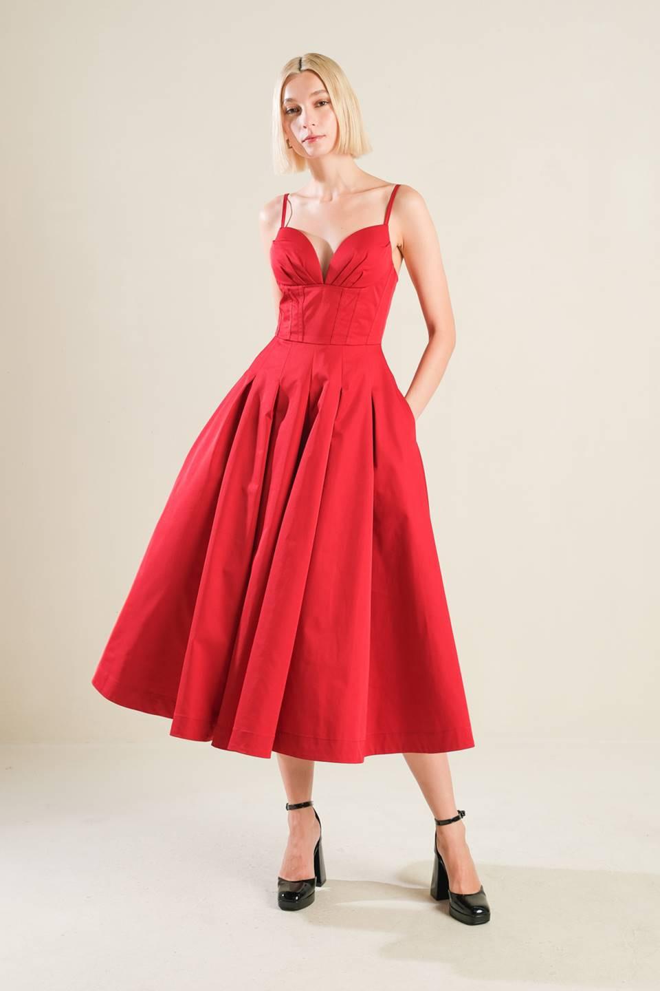 DREAM KEEPER WOVEN MIDI DRESS.
