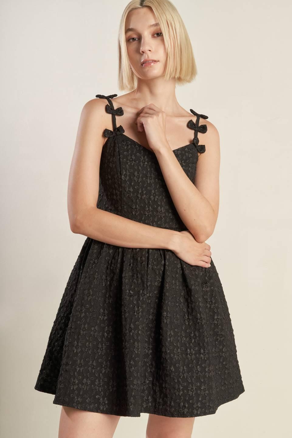 COVETED SWEETNESS WOVEN LACE MIDI DRESS.