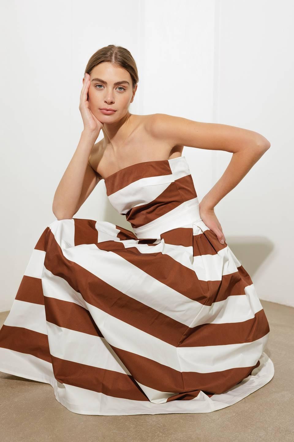 EVERYDAY HUSTLE RUST WOVEN MIDI DRESS - Flying Tomato - DRESSES - Freemarket