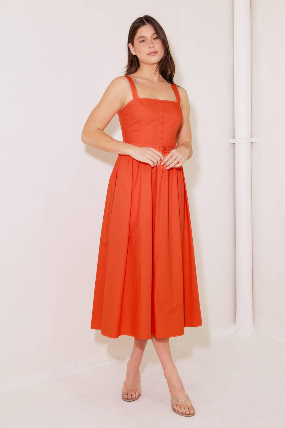 No Timeline Tomato Woven Midi Dress L FREEMARKET Tomato / S