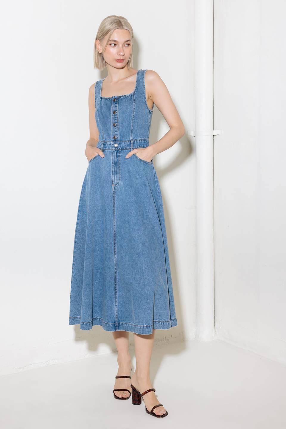 romantic midi dress SOFTLY ROMANTIC DENIM MIDI DRESS