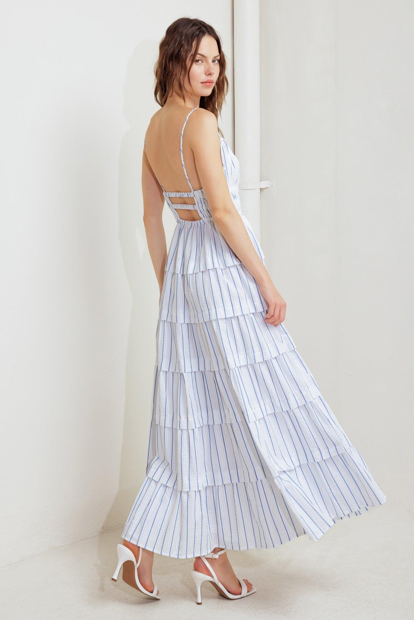 BREEZE NOTE WOVEN MIDI DRESS.