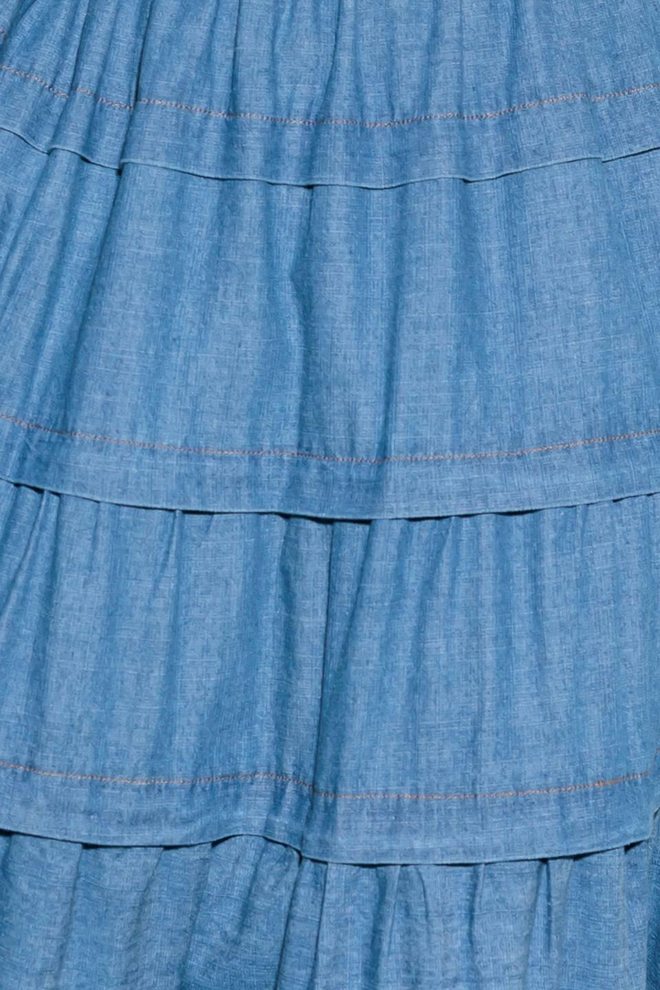 ETERNAL DESIRE DENIM MIDI DRESS.