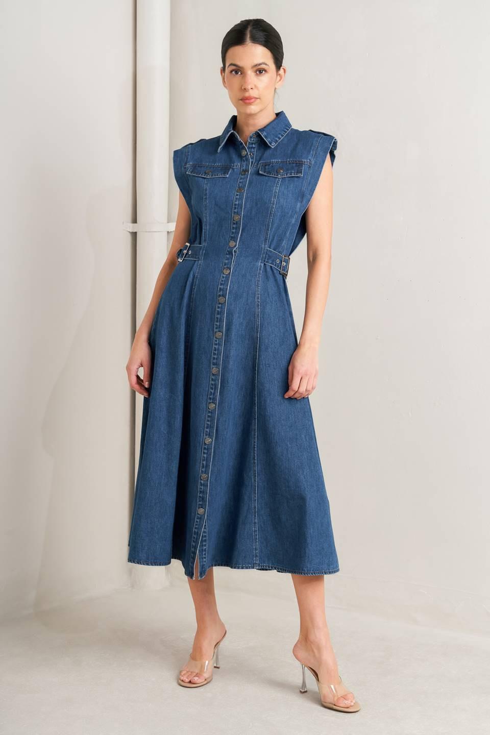 ICON VINTAGE DENIM MIDI DRESS l FREEMARKET – Flying Tomato