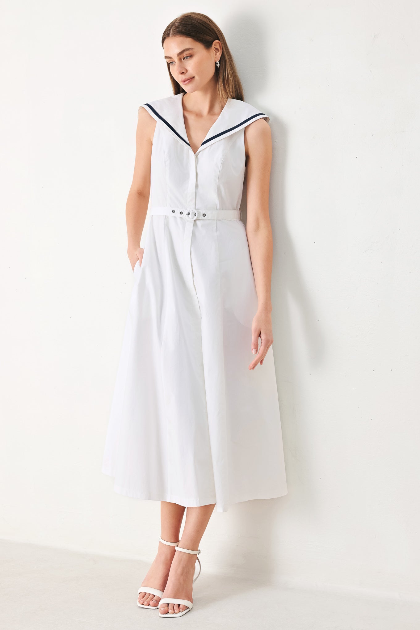 DARLING DAY WOVEN MIDI DRESS.