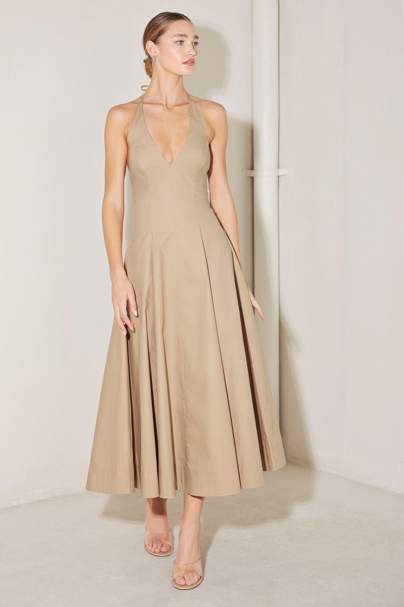 RESORT MAIN CHARACTER WOVEN MIDI DRESS.