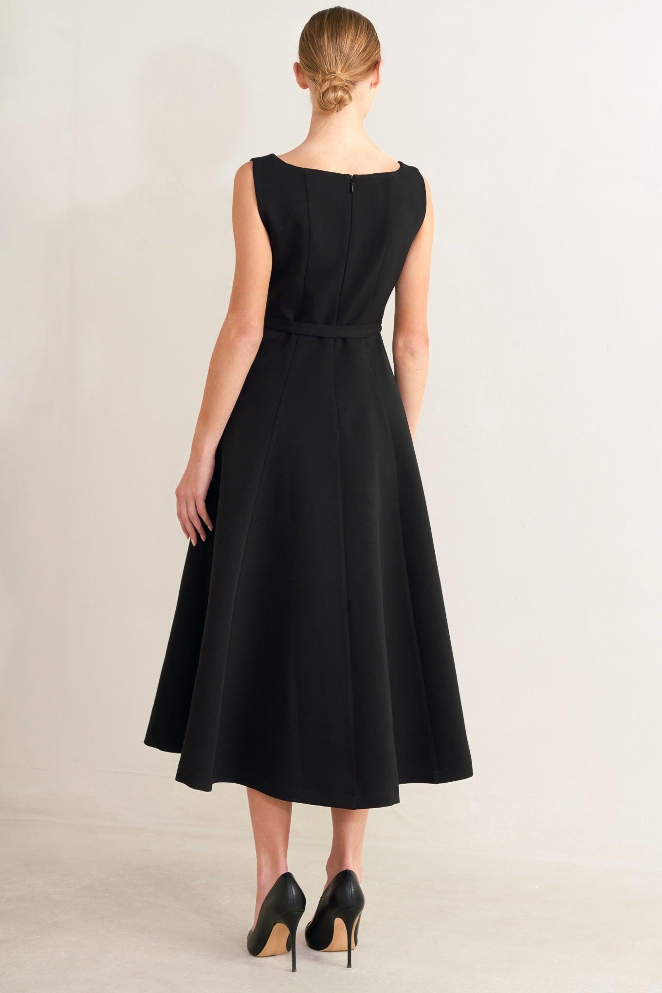 PARIS AFTER DARK WOVEN MIDI DRESS.