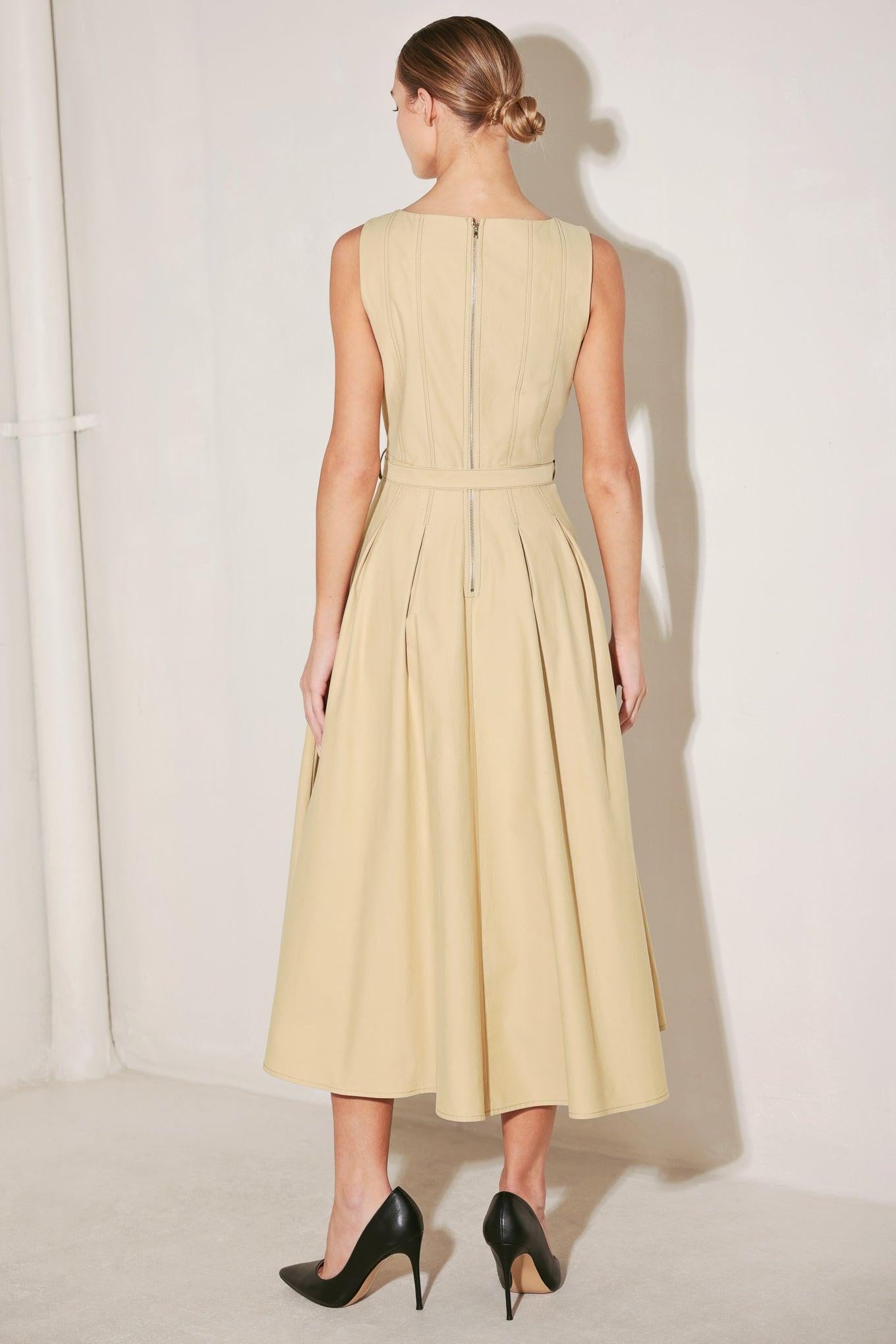 SAHARA GRACE WOVEN MIDI DRESS.